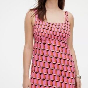 Diane Von Furstenberg Target Mini Shift Pink Geometric Dress DVF Target
